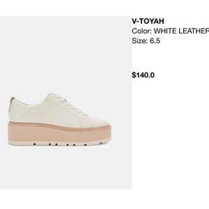 Dolce Vita V-Toyah white leather platform sneakers shoes size 6.5